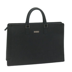 Burberry Black Leather Laptop Briefcase